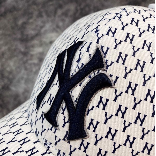 Mũ Nón MLB NY Trắng Monogram Baseball Cap White Full Tag Code