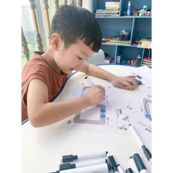 Đồ chơi Montessori, vở tập viết sách viết xóa được cho bé, chất liệu cao cấp_Tặng Bút và xóa