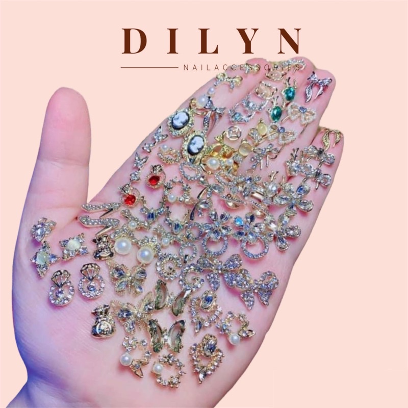 Phụ Kiện Nail - Set Mix 74 Viên Charm Cao Cấp Trang Trí Móng Không Chọn Hình