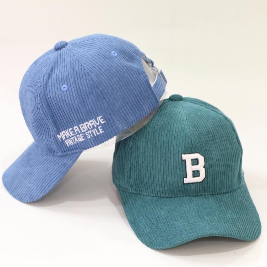 Nón Kết Thêu Chữ B Chất Liệu Nhung Tăm Thời Trang Unisex Phong Cách HÀN QUỐC