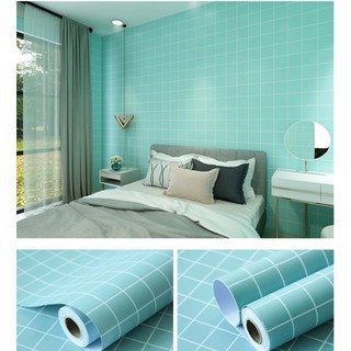 1 mét giấy dán tường Ô KẺ NHỎ NHIỀU MÀU khổ 45cm có keo sẵn