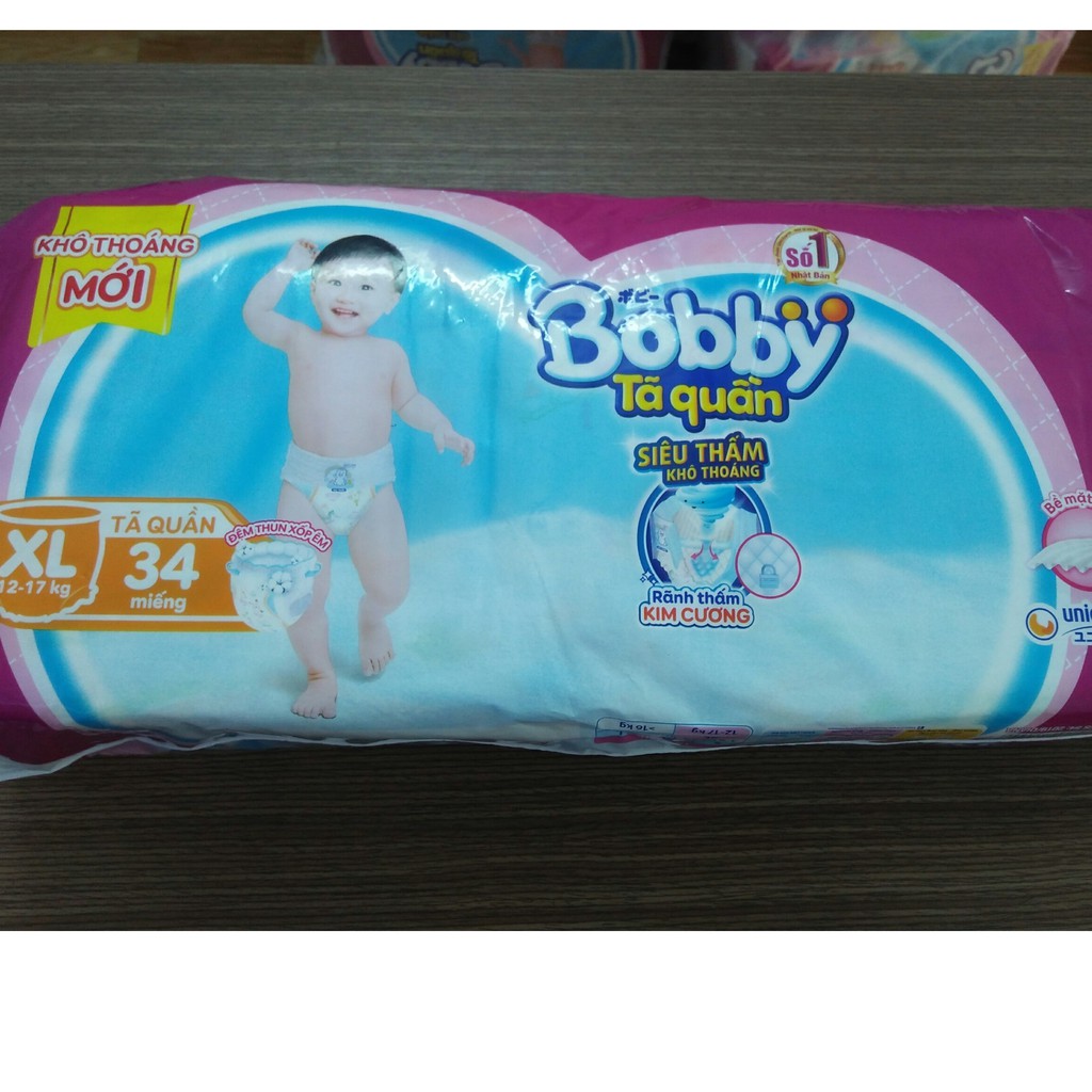 Bỉm tã quần Bobby size XL 34 miếng (12-17kg) date 2024---XXL30