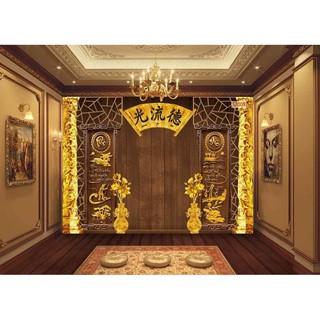 tranh dán tường 3D bàn thờ, phòng thờ