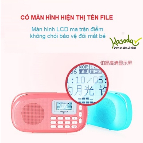 Đài nghe nhạc mini cho bé từ thẻ nhớ dùng làm loa ngoài đài nghe FM loa tắm tiếng Anh Nogo