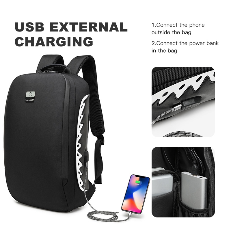Balo Ozuko 9282 chống trộm không thấm nước thời trang cho nam