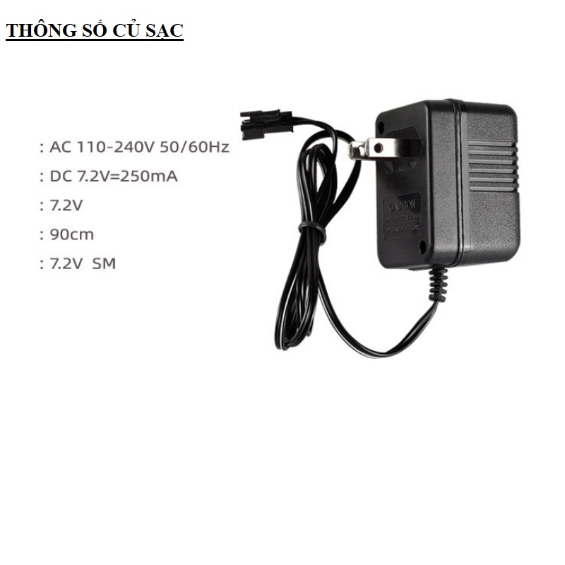 Củ sạc pin 7.2v cho xe mô hình điều khiển từ xa cổng SM