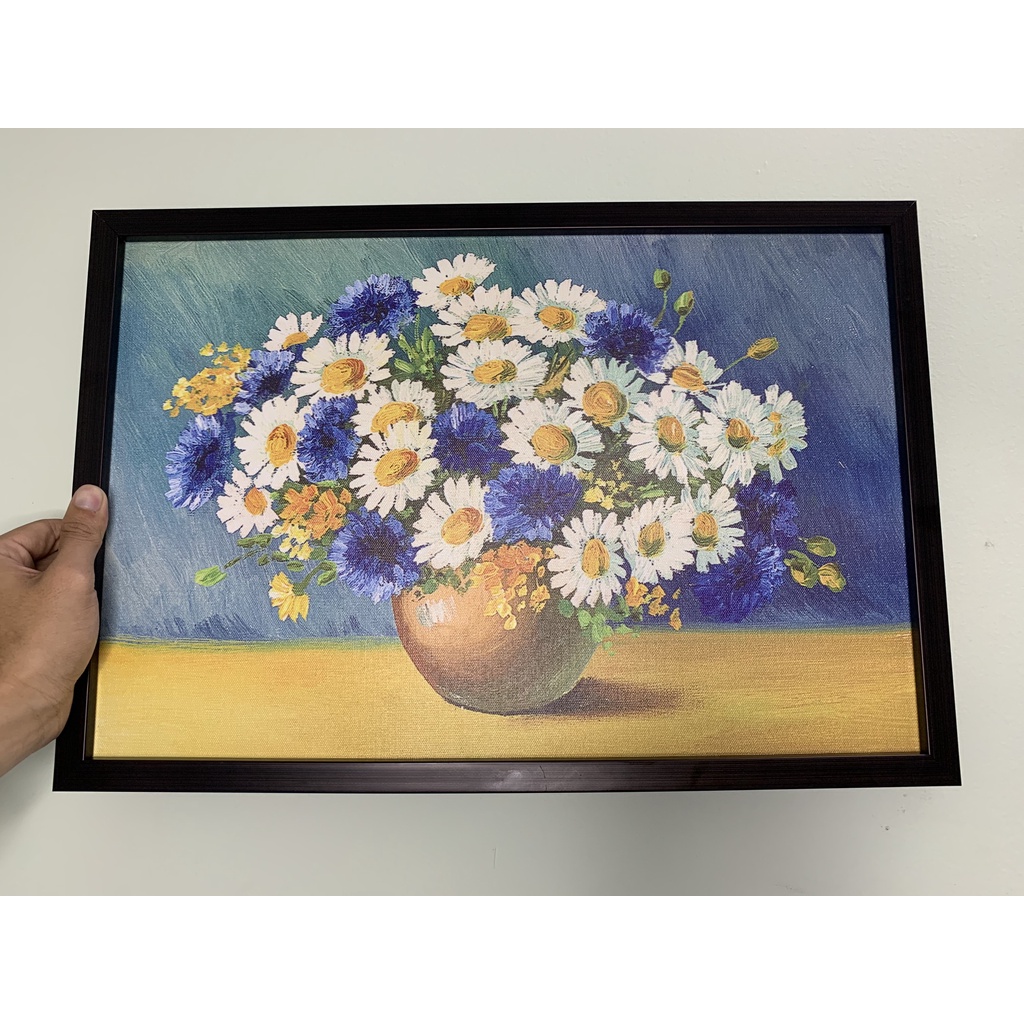 Tranh treo tường cúc họa mi canvas / tráng gương treo tường trang trí phòng khách phòng ngủ cực sang TẶNG KÈM ĐINH SPD