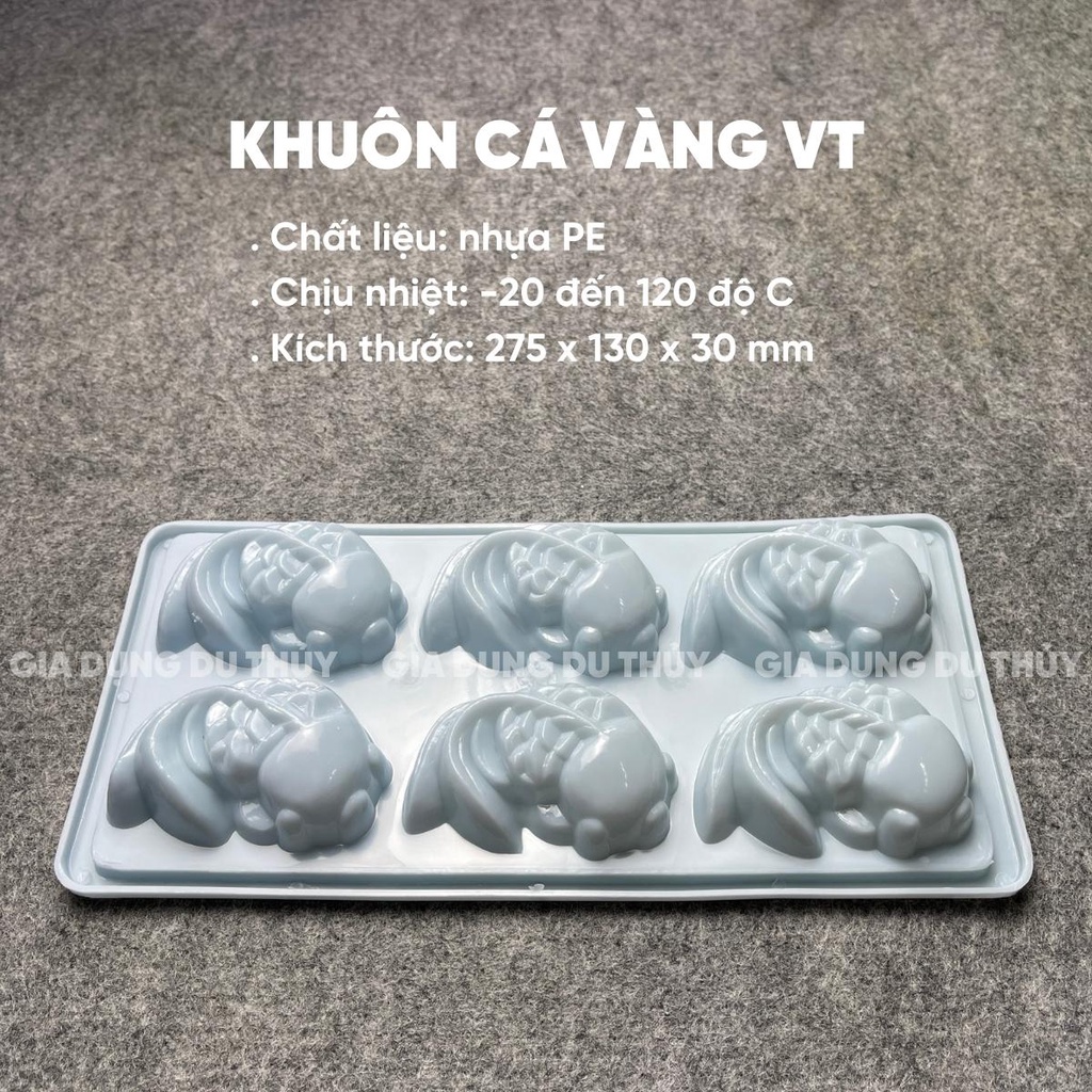 Khuôn Rau Câu, Khay Làm Đá Nhựa Chịu Nhiệt, hình bông, hình chữ cái, cá chép, thỏi vàng, gấu, bướm, chuột Vĩnh Trường