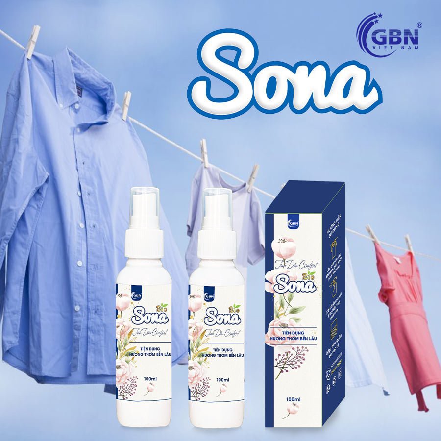 Xịt Thơm Quần Áo SoNa, Xả Vải Khô - Tinh Dầu Comfort & Downy 150ml