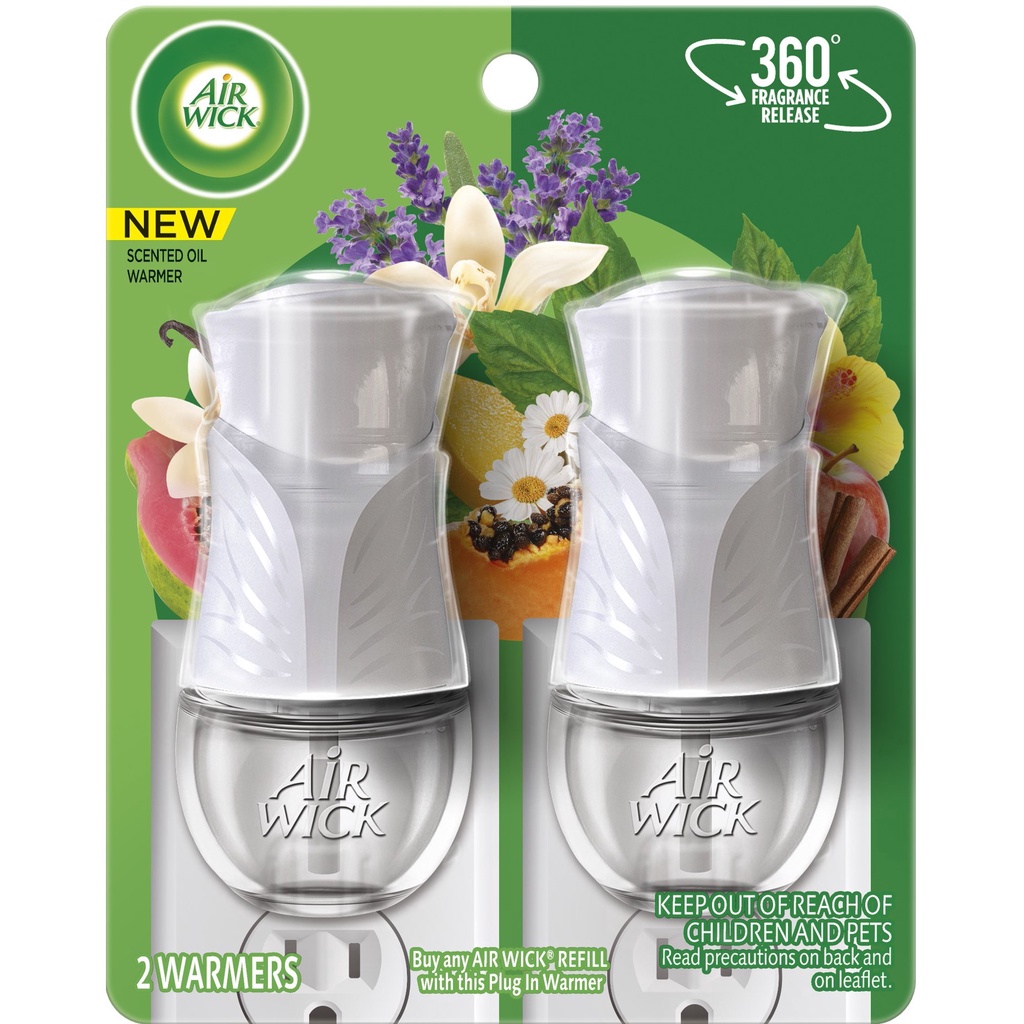 Bộ 2 Phích Cắm Điện Tinh Dầu Airwick Scentes oil Warmer của Mỹ điện áp 110v