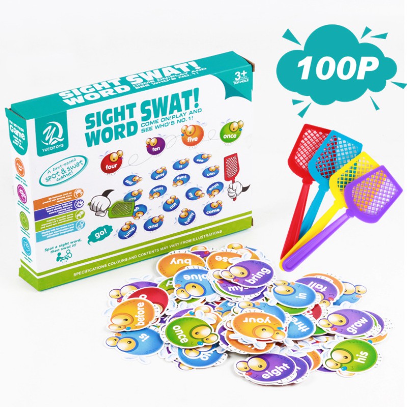 Sight Word Swat a Sight Word Game Bộ đồ chơi Board Game 114 món phù hợp cho bé trên 5 tuổi vui nhộn