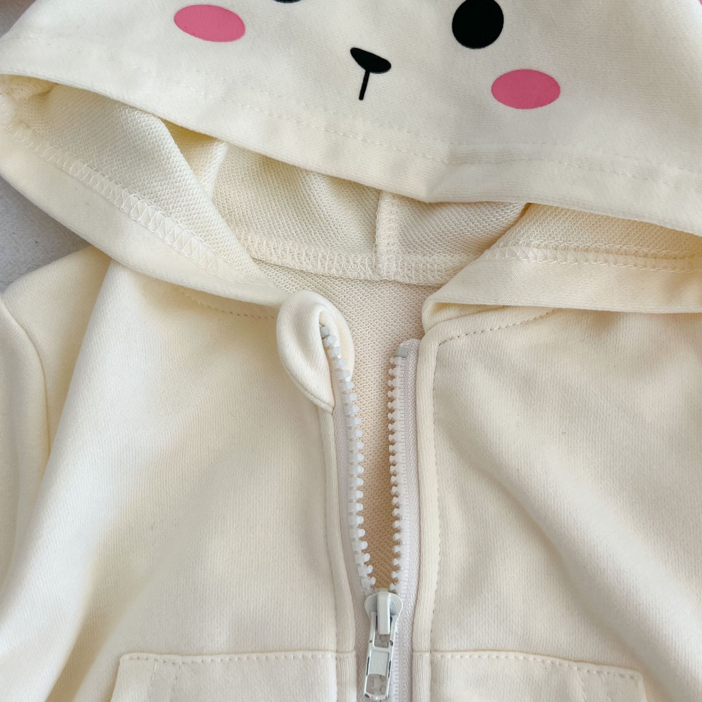 Áo Khoác Cotton Tay Dài Có Nón In Họa Tiết Hoạt Hình Đáng Yêu Dành Cho Bé Trai Gái 2307