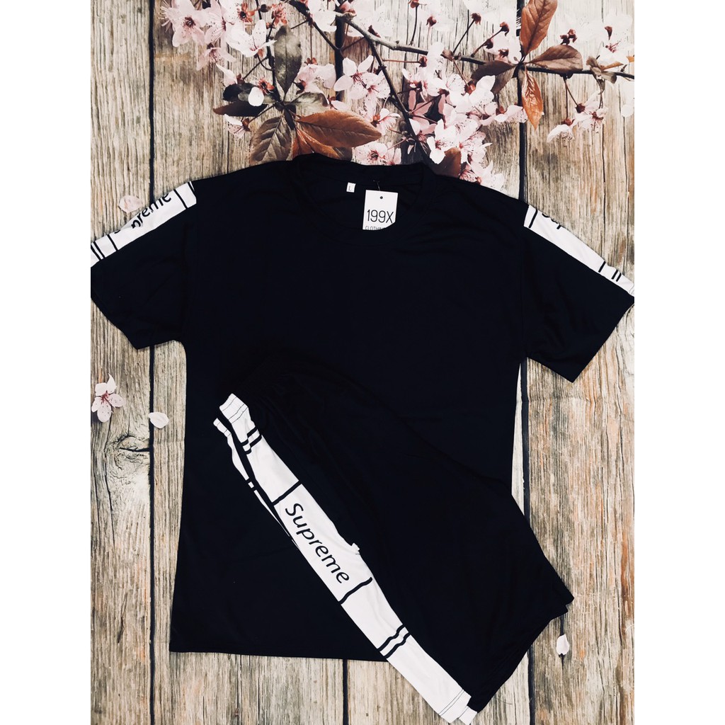 [BN07] Bộ Hè Ham, Bộ Thun Nam Cộc Tay In Logo Đen Trắng In Nhiệt Hàng FullSize | BigBuy360 - bigbuy360.vn