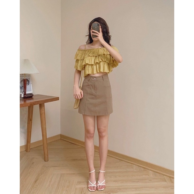 [Mã BMBAU50 giảm 7% đơn 99K] Áo trễ vai nữ bèo tầng 61a11 by germe