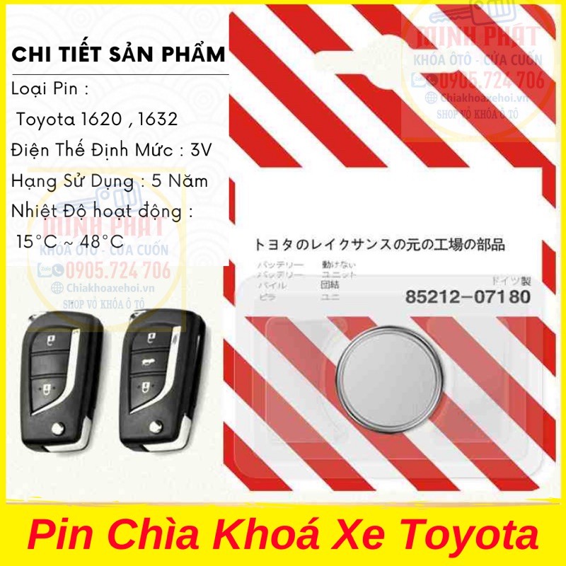 Pin Chìa Khoá Xe Toyota Innova Fortuner Corolla Altis Hilux