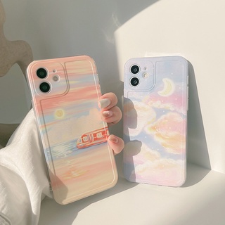 Ốp điện thoại tpu họa tiết tranh sơn dầu cho iPhone13 11/Xs 8/xr 12promax