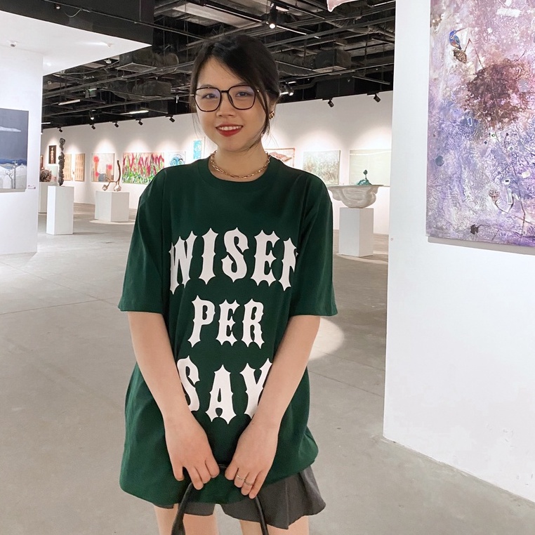 Áo Thun Xanh Rêu Áo Phông In Chữ WISEN PER SAY 3158 Form Rộng Tay Lỡ Dáng Oversize Nam Nữ Chất Vải Dày Dặn Mặc Mát Mẻ