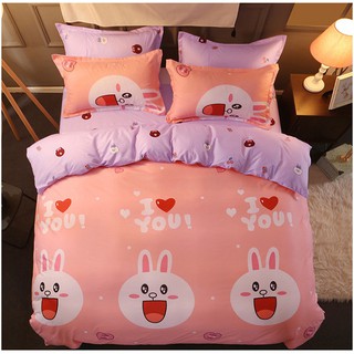 Bộ vỏ chăn ga gối poly cotton i love you
