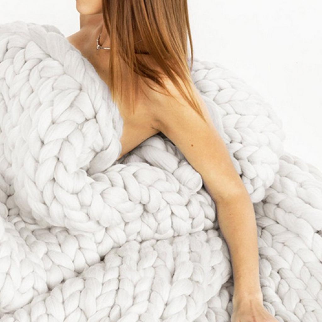 Chăn len đan tay dày dặn chuyên dụng phủ giường/sofa