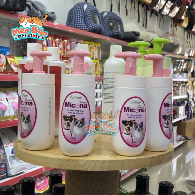 Sữa tắm nấm, viêm da cho mèo Micona Shampoo, sữa tắm nấm cho chó chai 200ml