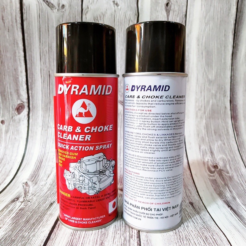 Chai xịt rửa bình xăng con Dyramid, vệ sinh chế hòa khí con lạc đà