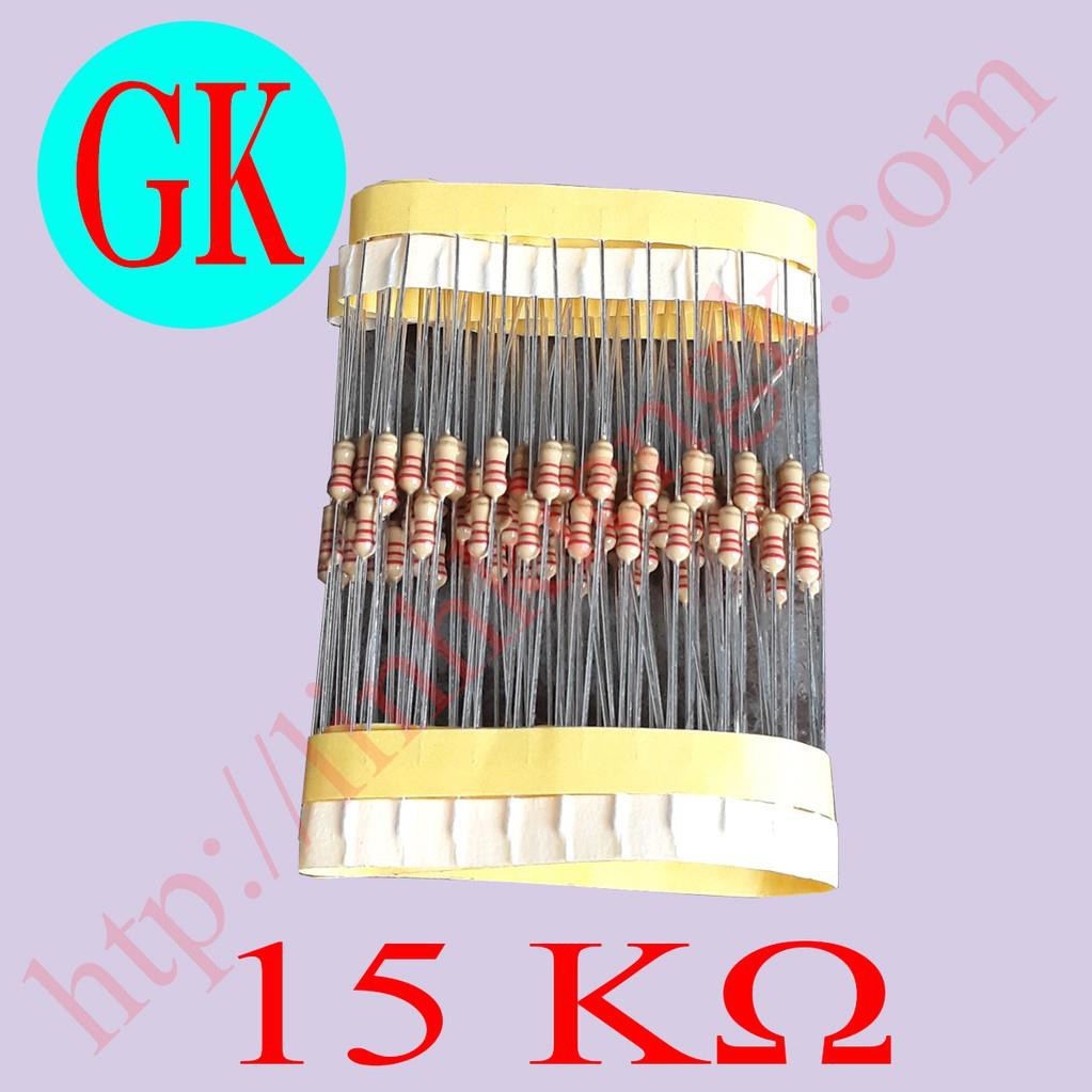[100 cái] Điện trở 15K ôm 1/4W