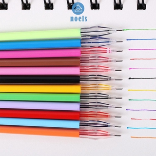 Noel✦12pcs/Set Diamond Head Refills Candy Color Roller Ball Gel Pen Refill