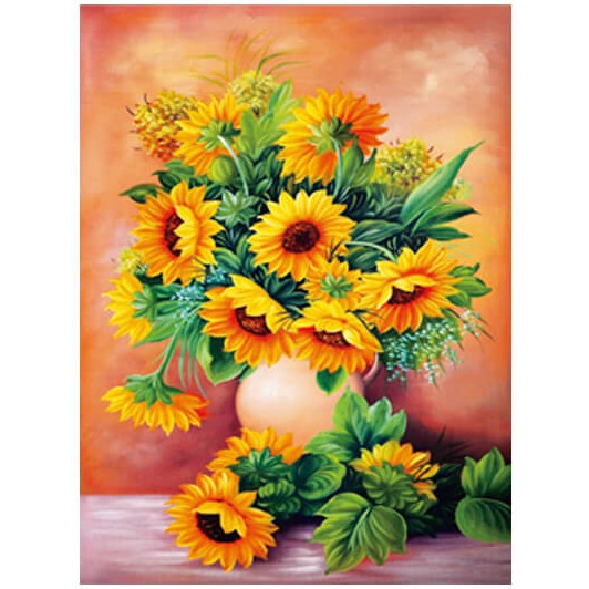 Tranh Đính Đá BÌNH HOA KHOE SẮC KT:75cm x 50cm