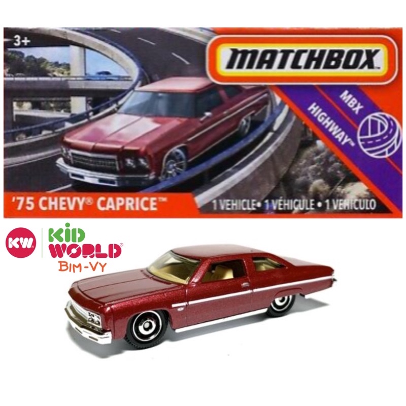 Xe mô hình Matchbox Box '75 Chevy Caprice 53/100. Tỷ lệ 1:64.