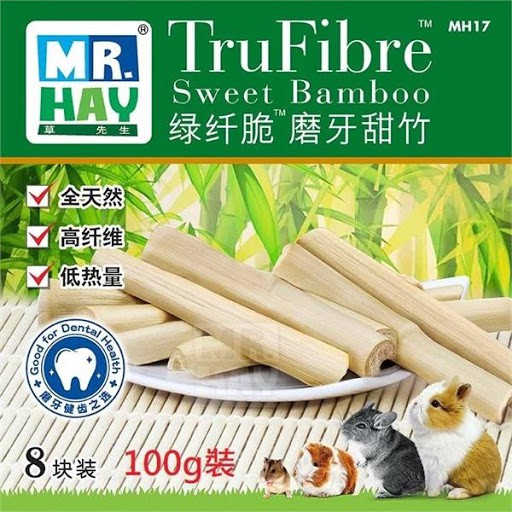 Tre Mía Mài Răng Giòn Ngọt dùng cho Thỏ, Bọ, Chin và Hamster 100gr Mr.Hay - MH17