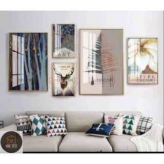 Tranh bộ 5 tấm tráng gương siêu đẹp