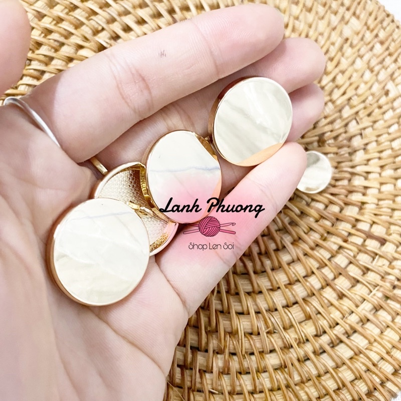 Nút Áo Gương Tròn Bóng (1 cái)