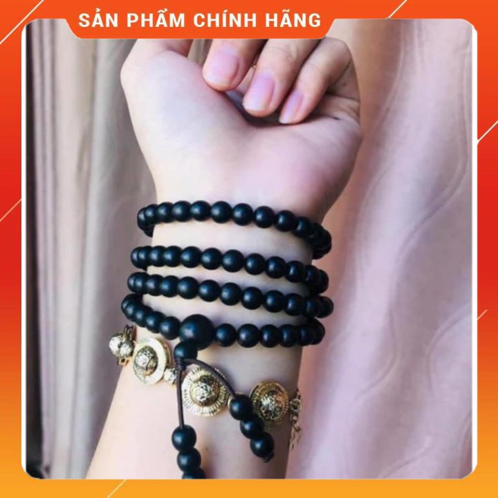 Vòng đeo tay nữ 108 hạt trầm hương indo, chuỗi tràng hạt cuốn tay trầm hương hạt 6li , mang may mắn tài lộc và bình an