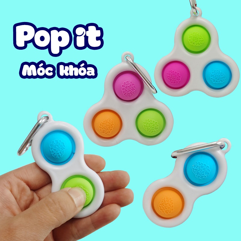 Pop it móc khóa có hoa văn, đồ chơi giải trí thông minh giảm căng thẳng hiệu quả người lớn trẻ em