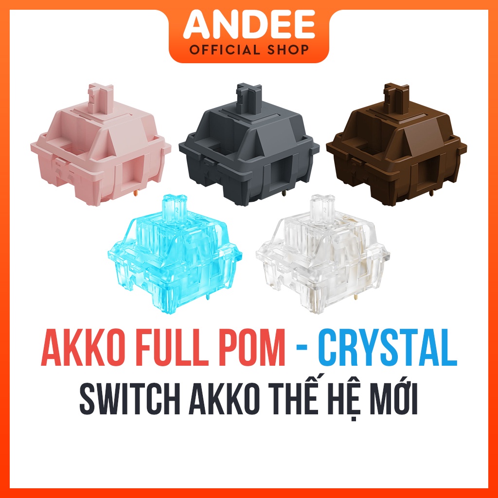 Switch AKKO CS full POM Crystal trong suốt bán lẻ công tắc phím cơ chính hãng có lube sẵn