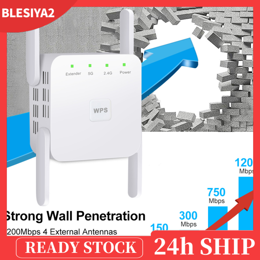 (Hàng Mới Về) Bộ Khuếch Đại Sóng Wifi Không Dây 4 Ăng Ten 1200mbps 2.4g 5g Đầu Cắm Us | BigBuy360 - bigbuy360.vn