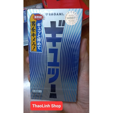 Bao Cao su Sagami Tight-Fit siêu mỏng 6 gân lượn sóng 12c ( chính hãng)