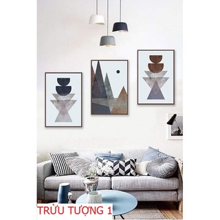 Tranh tráng gương khung compozit 40x60cm x 3 tranh - trừu tượng 1