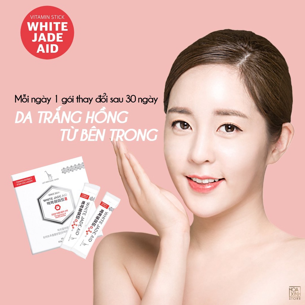 [MUA + GIVE] Collagen Trắng Da Hàn Quốc White Jade Aid (HỘP/30 tuýp)