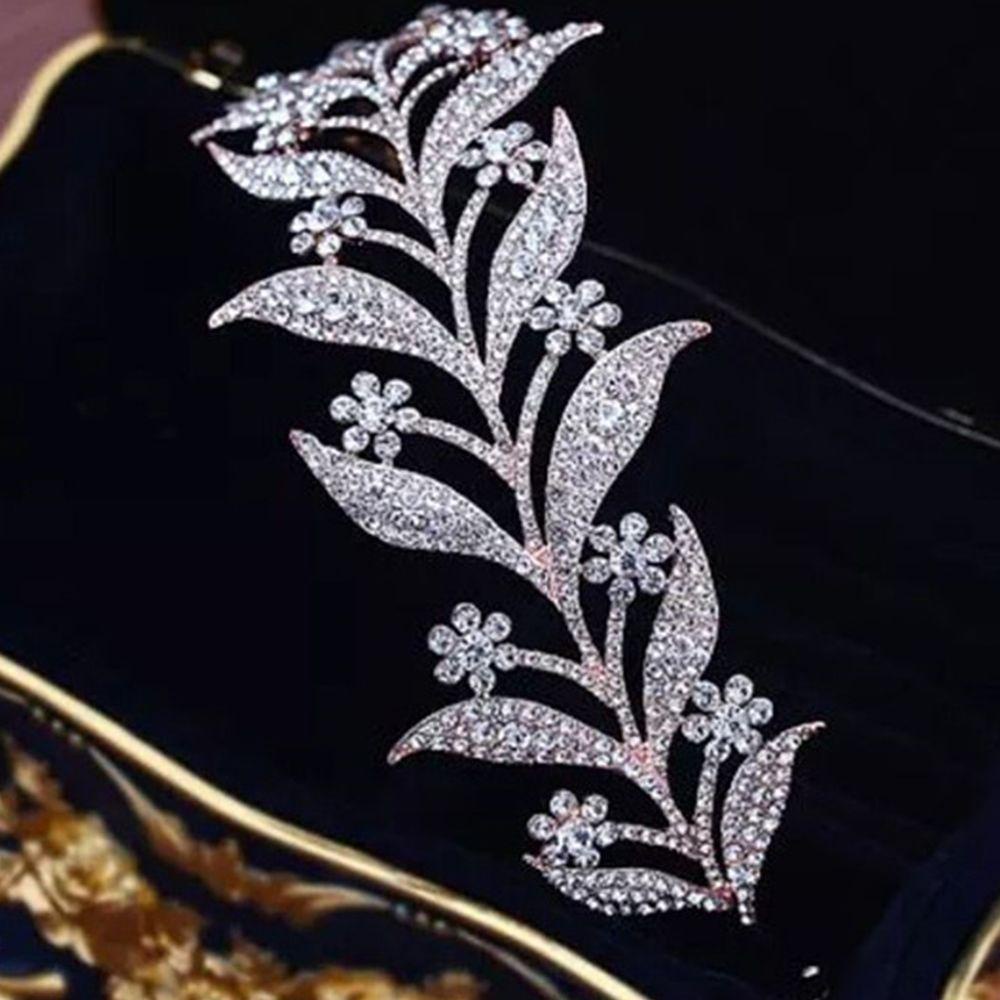 Kẹp Tóc Trang Trí Hình Chiếc Lá Thời Trang Cho Cô Dâu|Vương Miện Hợp Kim Phong Cách Hàn Quốc