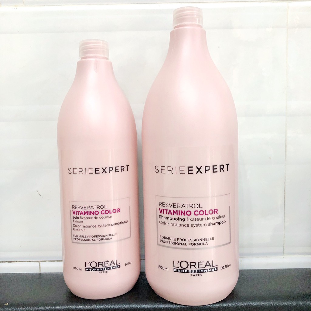 Dầu gội Loreal Vitamino Color giữ màu tóc nhuộm 1500ml (SPAIN) - mỹ phẩm ola