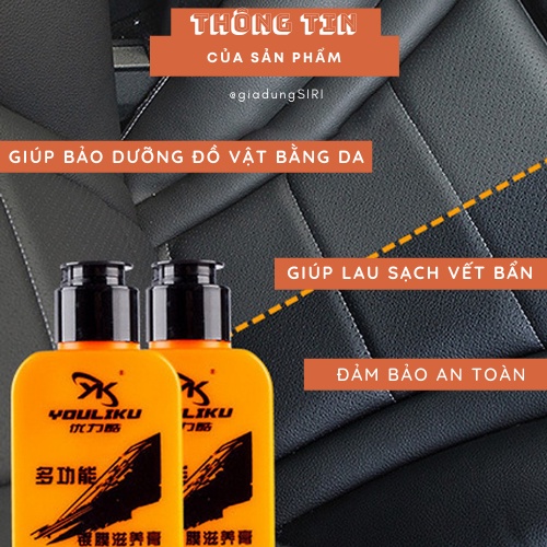 DEAL SỐC Gel Vệ Sinh Bảo Dưỡng Nội Thất Nhật Bản Youliku Interior Coating Giúp Bảo Dưỡng Được Độ Bền Độ Mới Sản Phẩm