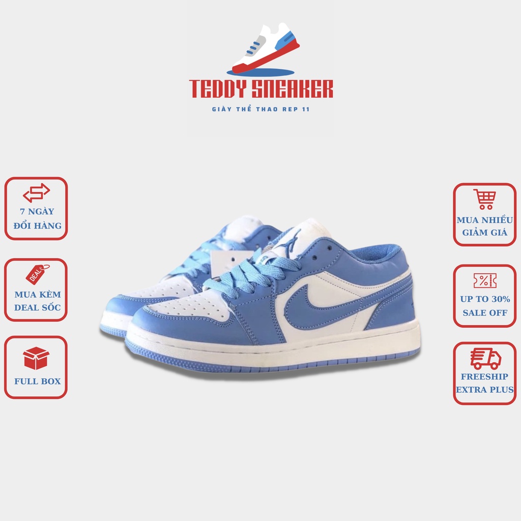 Giày Thể Thao 𝗝𝗼𝗿𝗱𝗮𝗻 Thấp Cổ Nam Nữ Xanh Dương, Giày Sneaker 𝗝𝗼𝗿𝗱𝗮𝗻 Thấp Cổ Màu Xanh Dương  Full Box