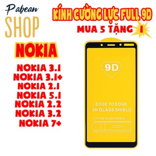 KÍNH CƯỜNG LỰC 9D CHO NOKIA 2.1/3.1/3.1+/5.1/2.2/3.2/7+/7.2