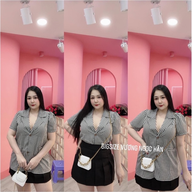 Áo Sơ Mi Vest caro chất lụa bigsize Vương Ngọc Hân shop 1