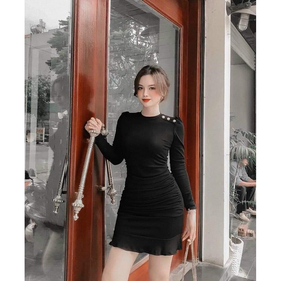 [MẪU MỚI] Đầm Body Tay Dài Nhún Sườn Đuôi Cá Chất Thun Borip Thích Hợp Mặc Đi Tiệc Đi Làm Đi Chơi | BigBuy360 - bigbuy360.vn