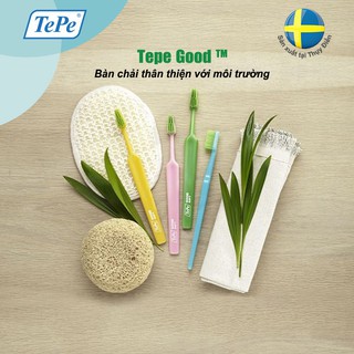 Bàn chải đánh răng thân thiện với môi trường TePe GOOD Compact Soft, mềm mại dễ sử dụng hàng chính hãng