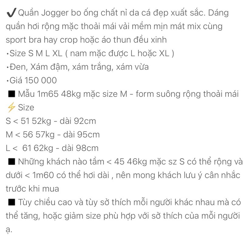 Quần jogger nữ trơn bo gấu quần nỉ da cá abercrombie