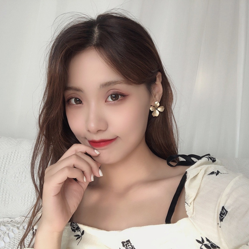PINKDUDU Bông Tai Hình Hoa Bằng Kim Loại Màu Vàng Hồng Sang Trọng Thời Trang Cho Nữ PD131