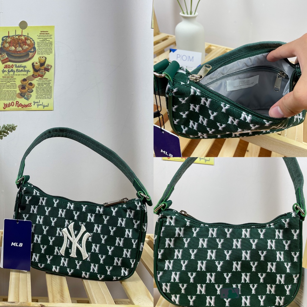 Túi kẹp nách NY túi xách nữ M.L.B NY Monogram Black - Pom Store